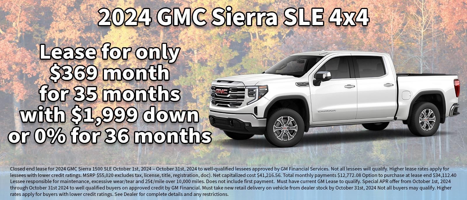 Lease your new Sierra for only $369 per month