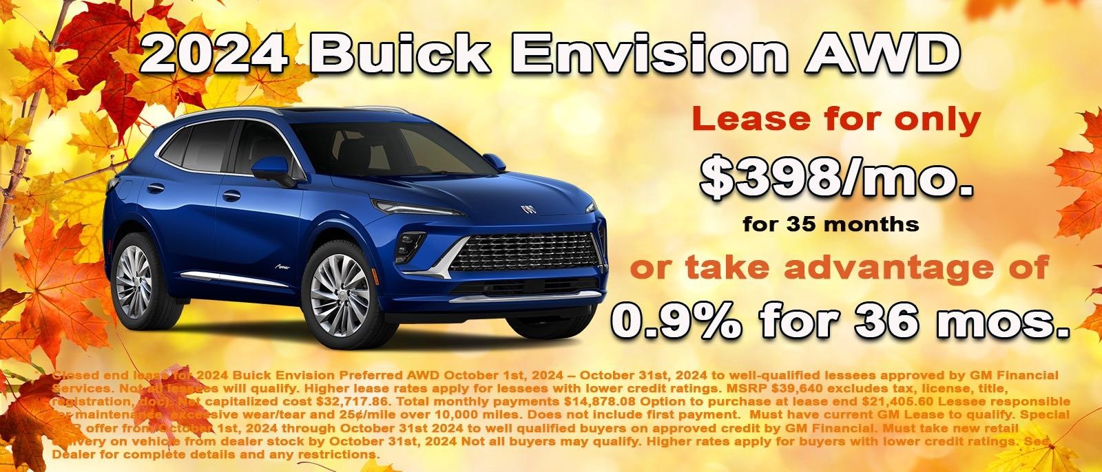 Lease your new Envision now for only $398 per month