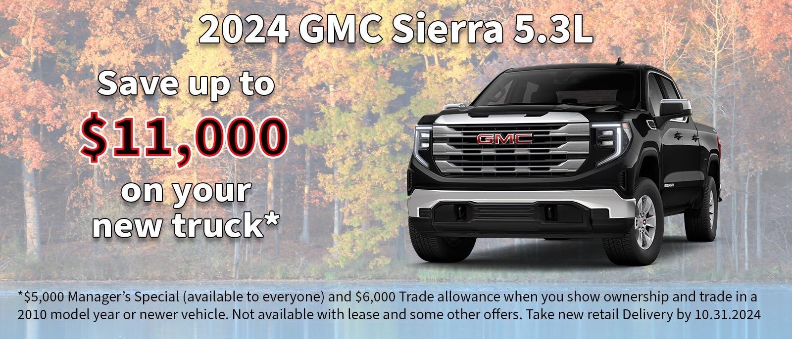 Save up to $11,000 on your new GMC Sierra 1500