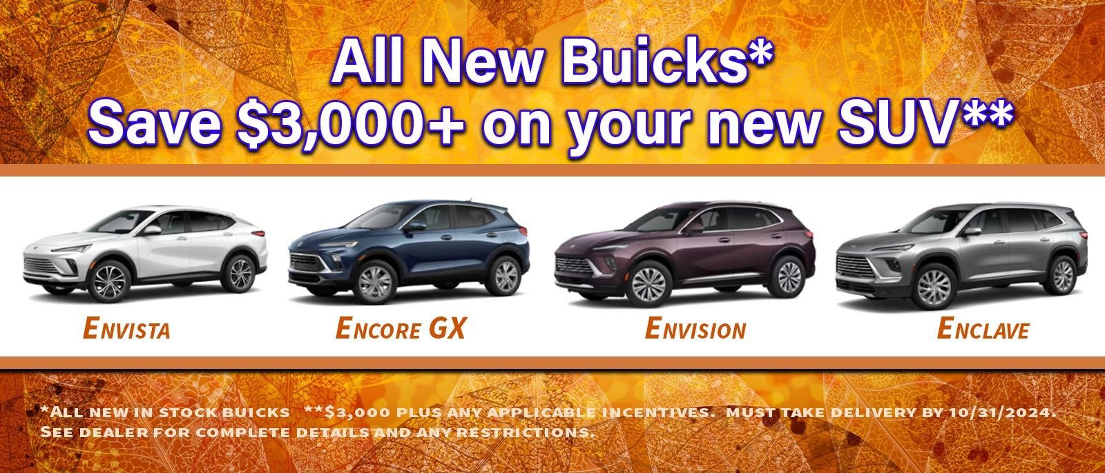 Save $3000+ on your new Buick now!