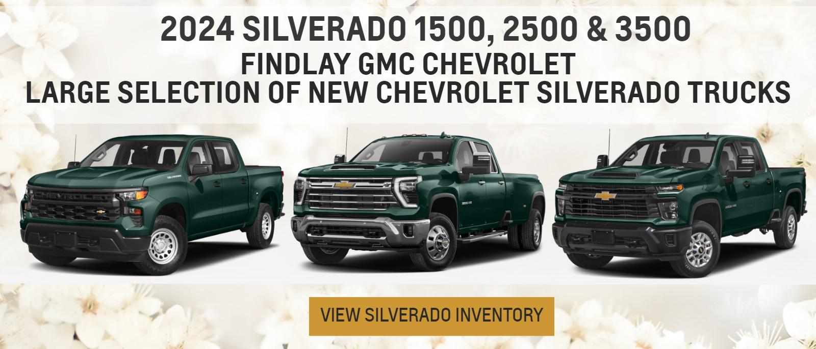 2024 Green Silverado 1500
Findlay GMC Chevrolet
Large Selection of New Chevrolet Silverado's Trucks