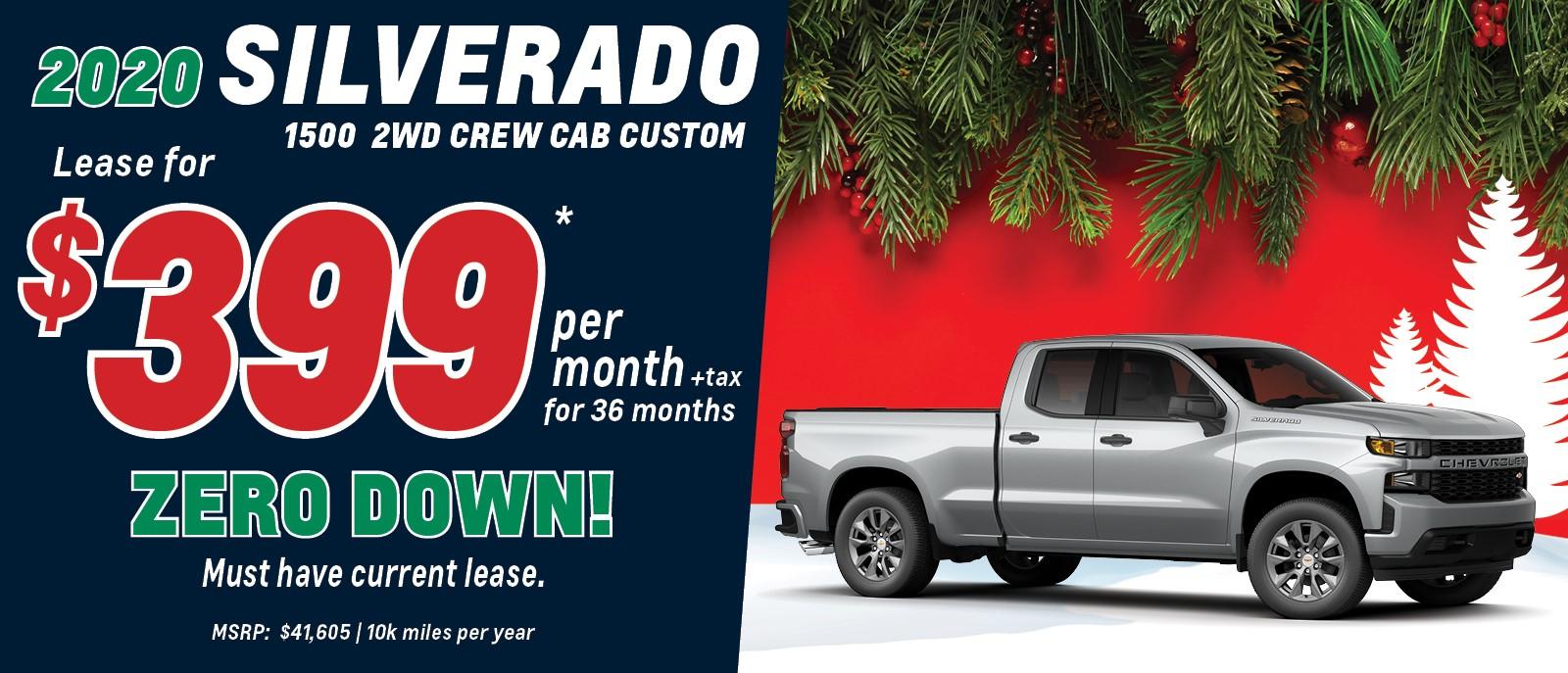 LEASE THE 2020 SILVERADO FOR ONLY $399 PER MONTH!