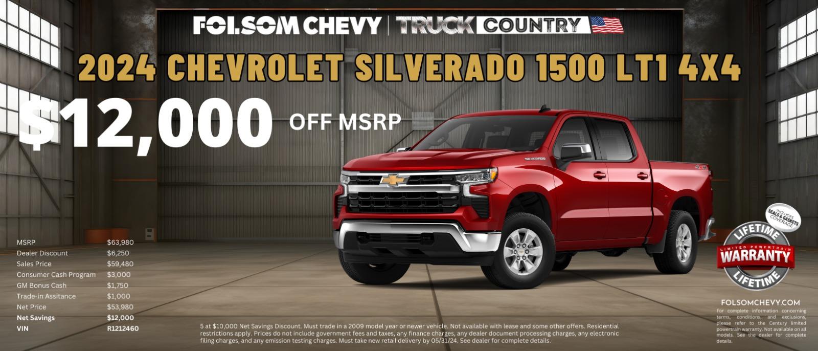2024 Chevrolet Silverado LT1 4X4 - $12k OFF MSRP