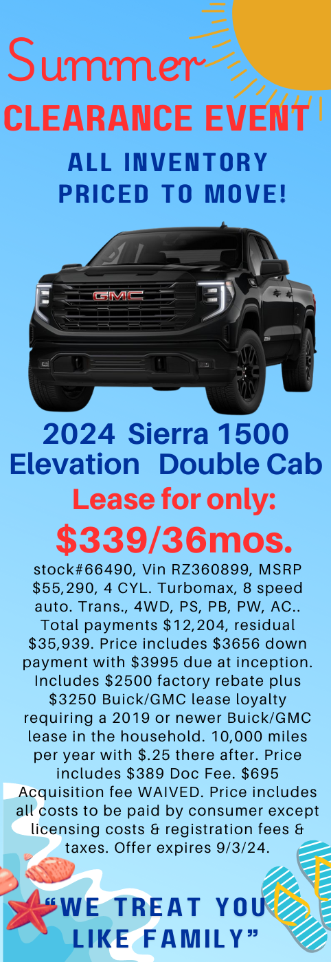 SIERRA 1500 SUMMER CLEARANCE EVENT