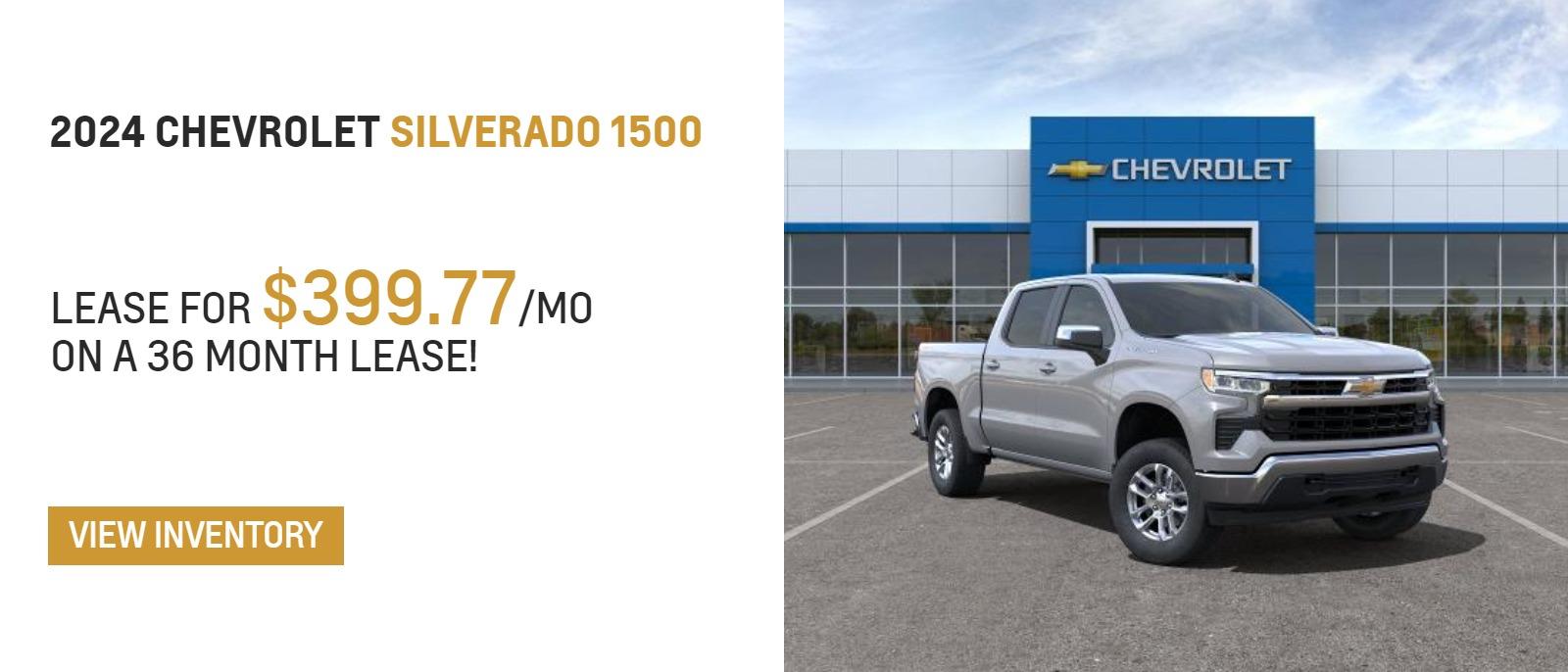 Chevy Silverado 399.77/mo on a 36 month lease!