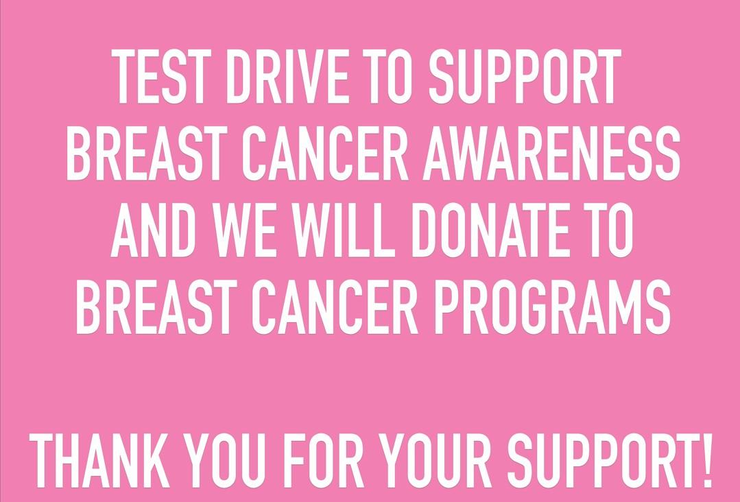 TEST DRIVE TO SUPPORT BREAST CANCER AWARENESS