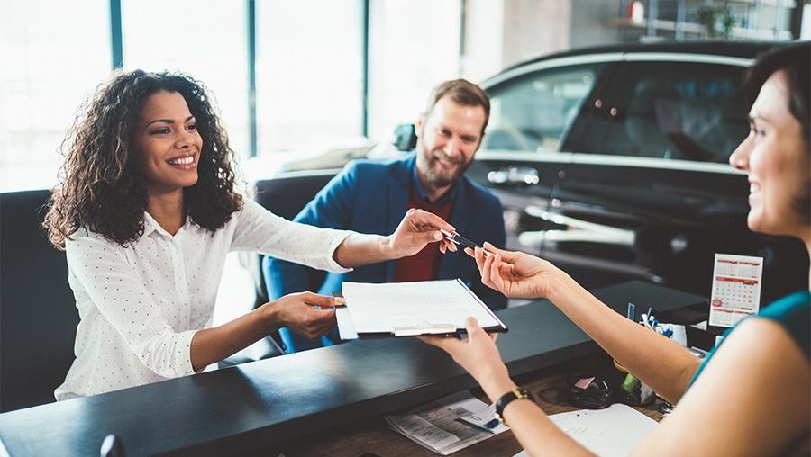 Stock Photo Woman At Car Dealership