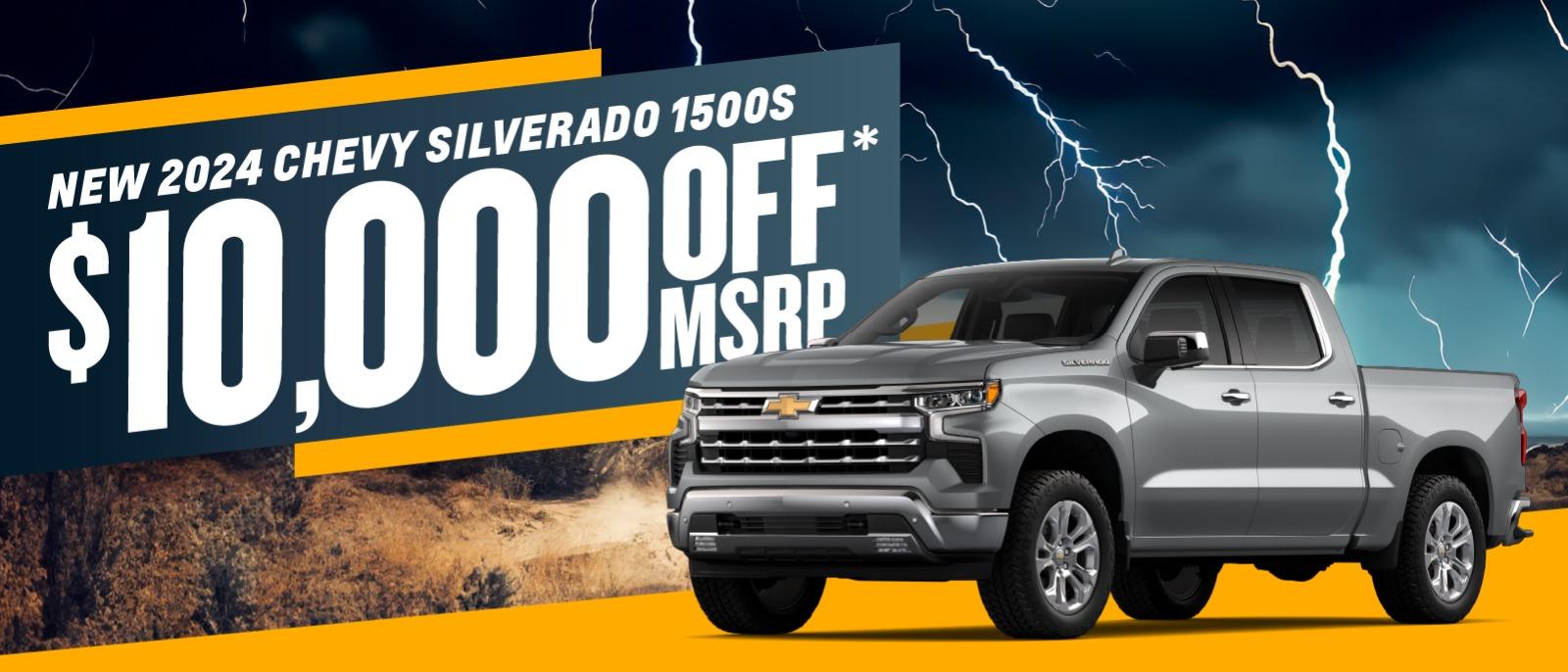 Up to $10,000 OFF MSRP on 2024 Silverado's