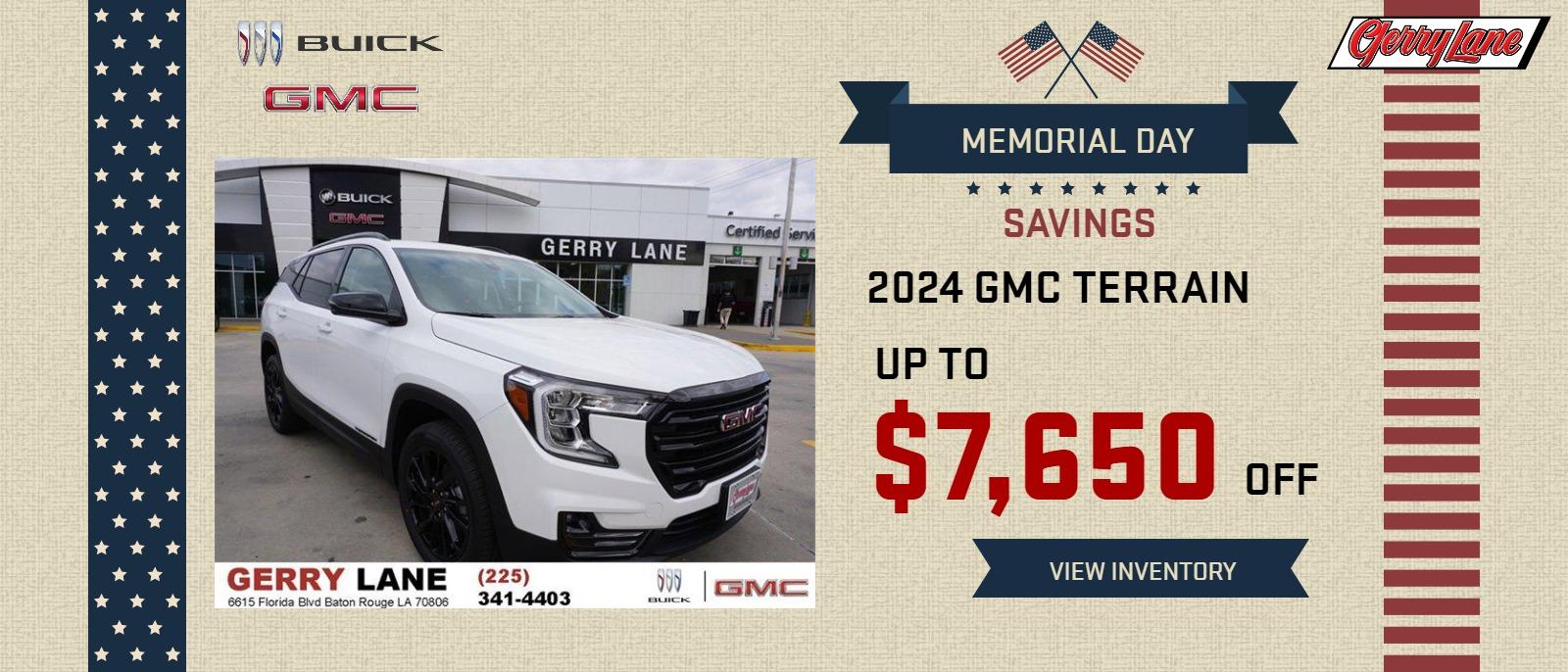 2024 Terrain 
Up to $7650 Off