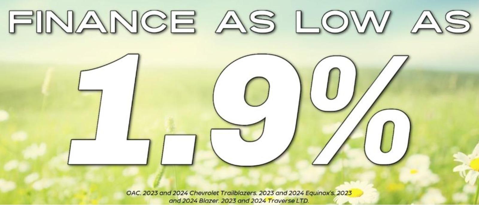 Finance as low as 1.9% APR