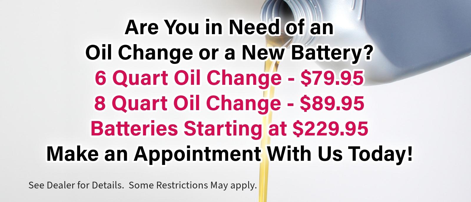 Oil changes Oct. 2023