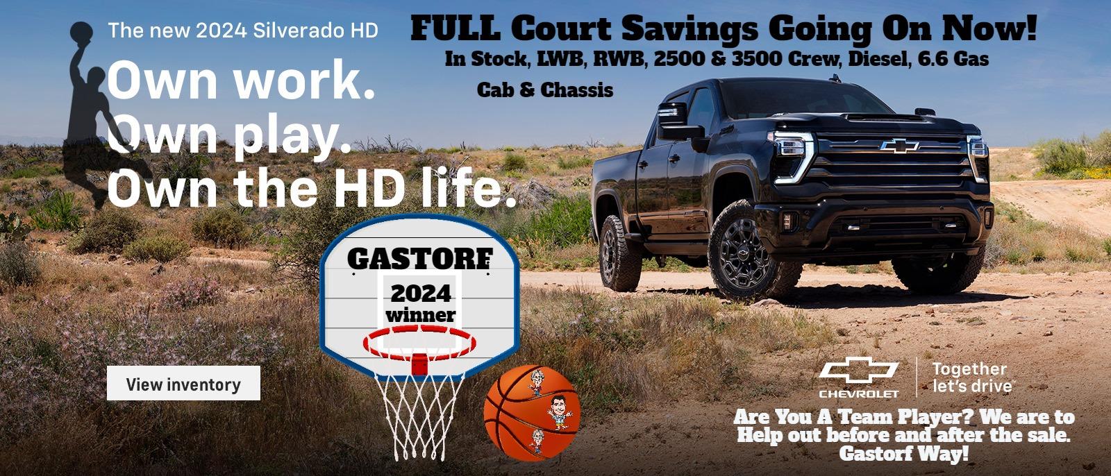 The new 2024 Chevy Silverado HD. Own work. Own play. Own the HD life.