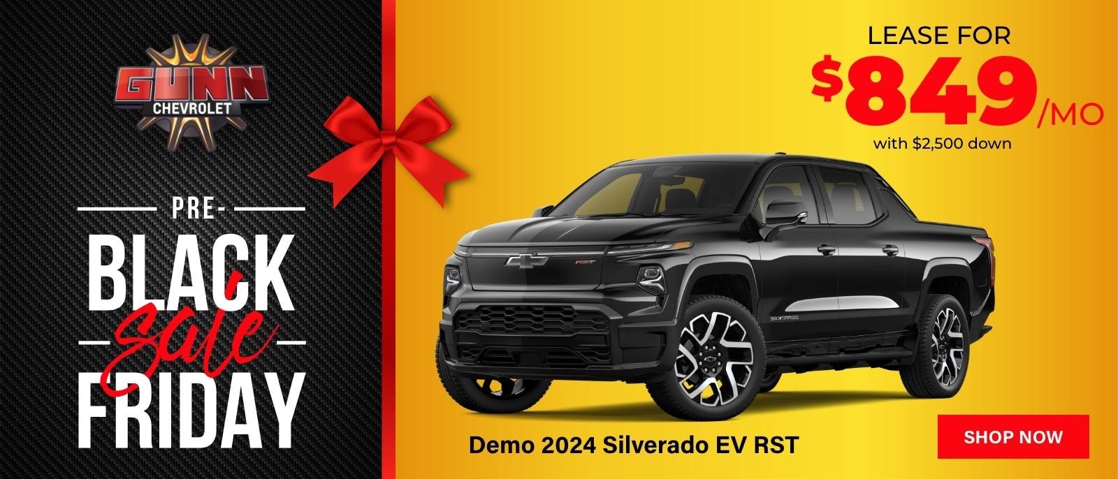 Gunn Chevrolet Demo 2024 Silverado EV RST lease offer for November