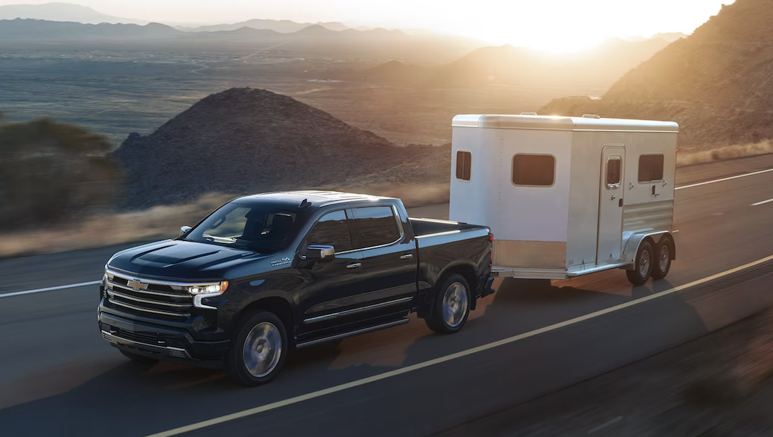 2023 Chevy Silverado 1500 towing a trailer