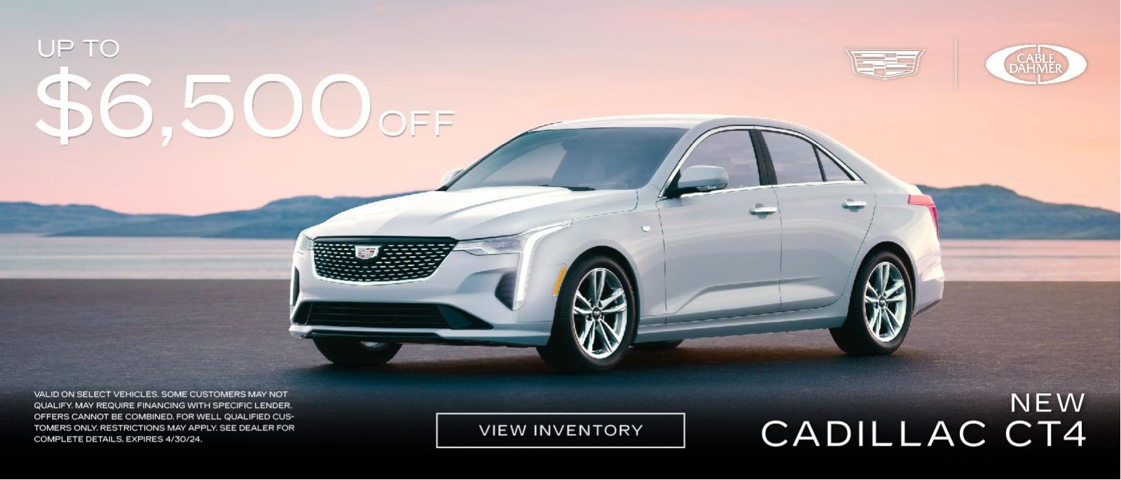 up to $6500 off Cadillac CT4