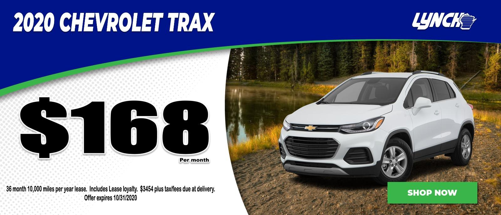 2020 Chevy Trax $168 per month in Mukwonago Wisconsin