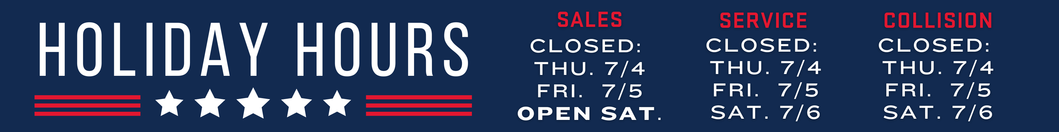 2024 4th of July Holiday Hours