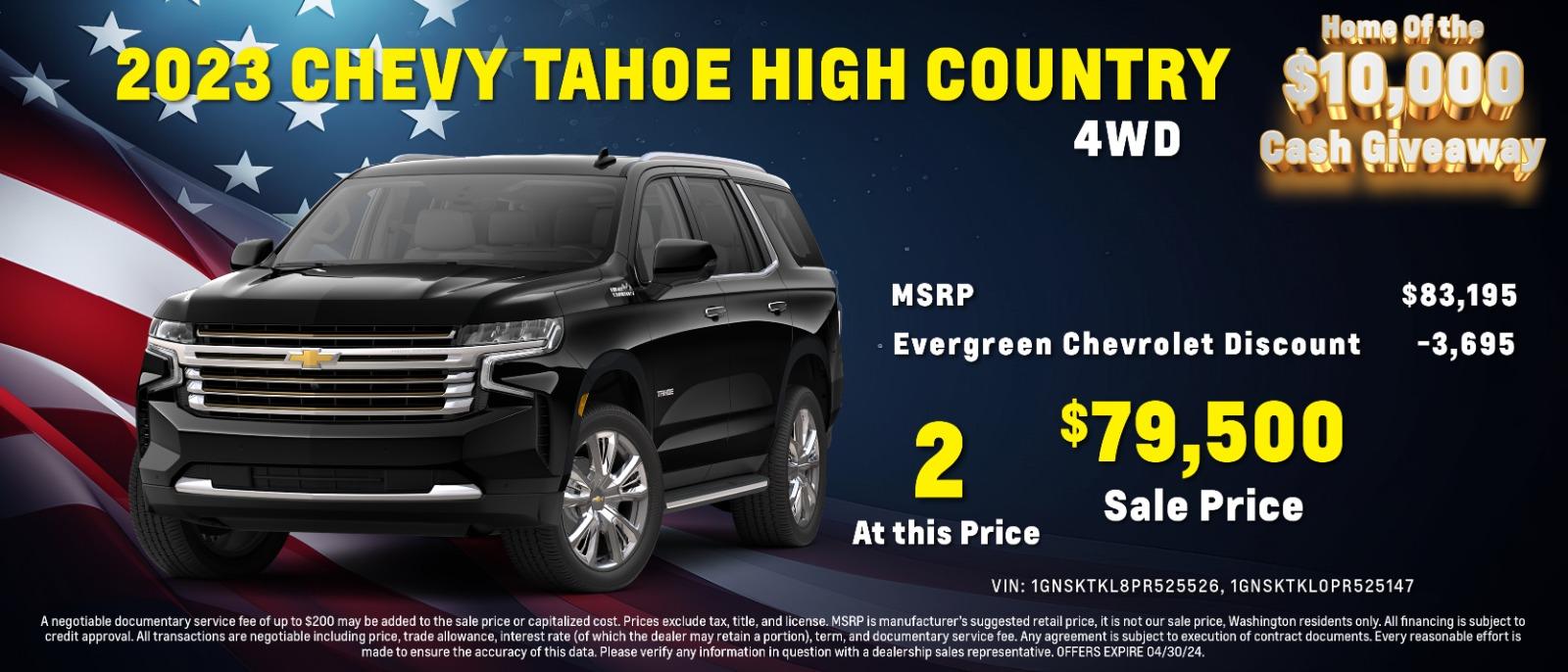 2023 Chevy Tahoe High Country 4WD