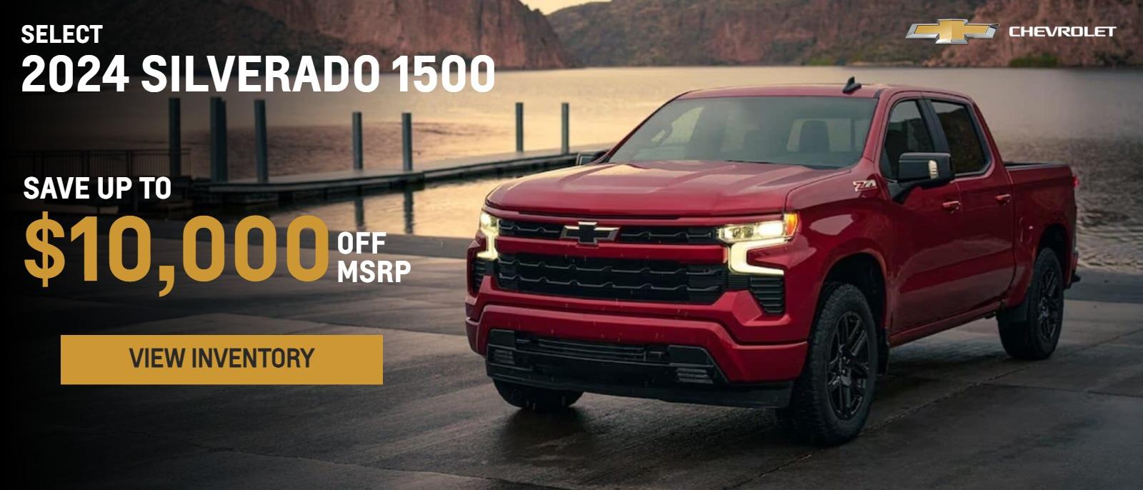 Up to $10,000 off MSRP on select 2024 Silverado 1500