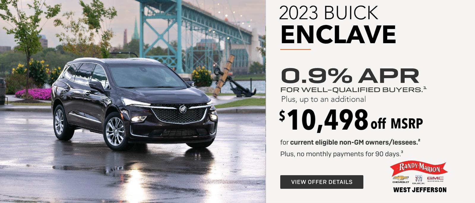 SAVE BIG ON 2023 BUICK ENCLAVE MODELS AT RANDY MARION CHEVROLET BUICK GMC OF WEST JEFFERSON