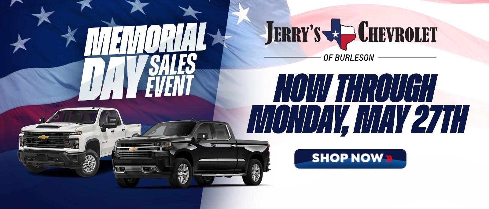 Chevy of Burleson Memorial Day Sales Event