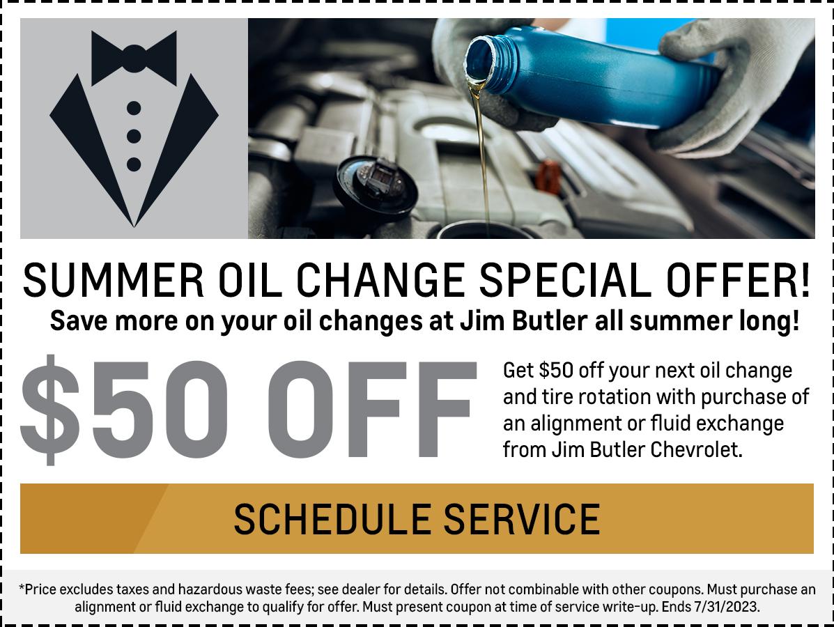 Chevy Service Coupons Oil Change, Tires, and more at Jim Butler