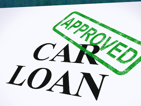 Graphic with the words approved car loan