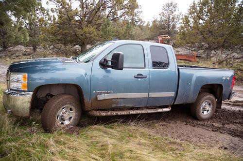 used chevy truck in the mud