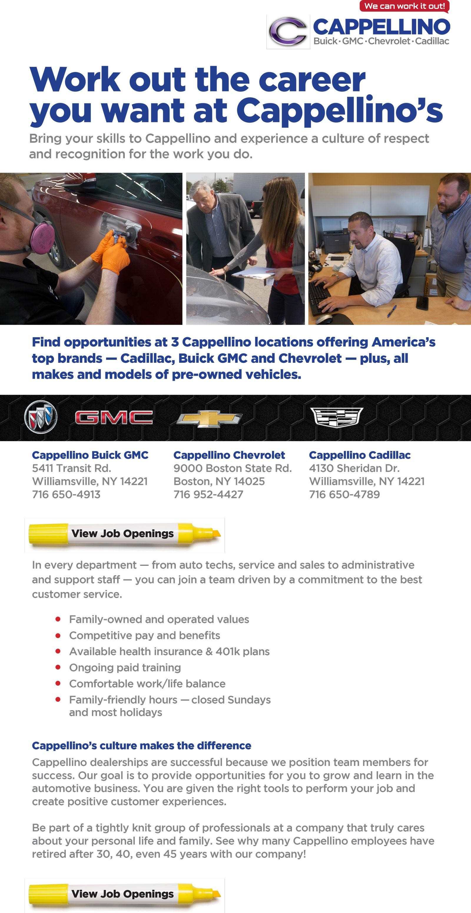 Careers at Cappellino Cadillac 