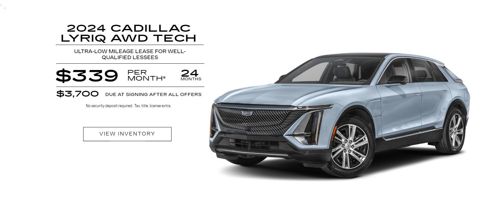 2024 Cadillac LYRIQ AWD Tech Lease Offer