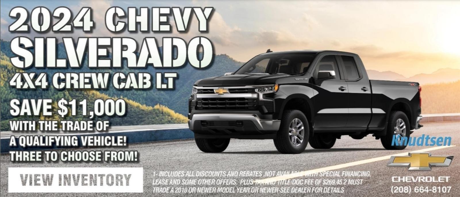 2024 chevy Silverado 4*4 crew cab LT Save $1100 with the trade