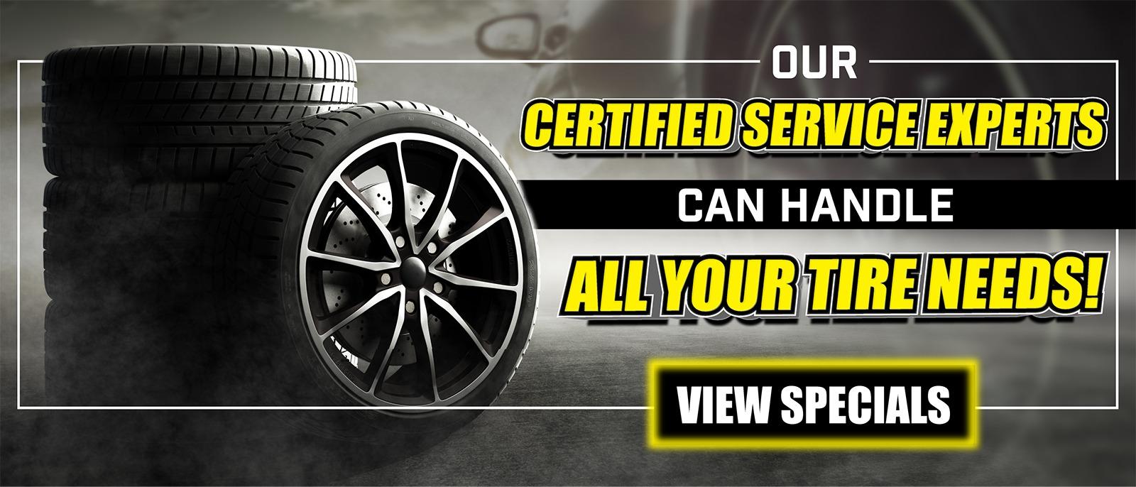 OUR CERTIFIED SERVICE EXPERTS CAN HANDLE ALL OF YOUR TIRE NEEDS AT LANCASTER MOTOR COMPANY