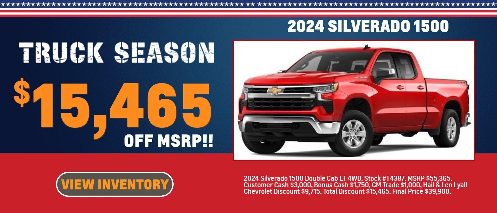 2024 SILVERADO 1500 SPECIAL OFFER FROM LEN LYALL IN AURORA, CO