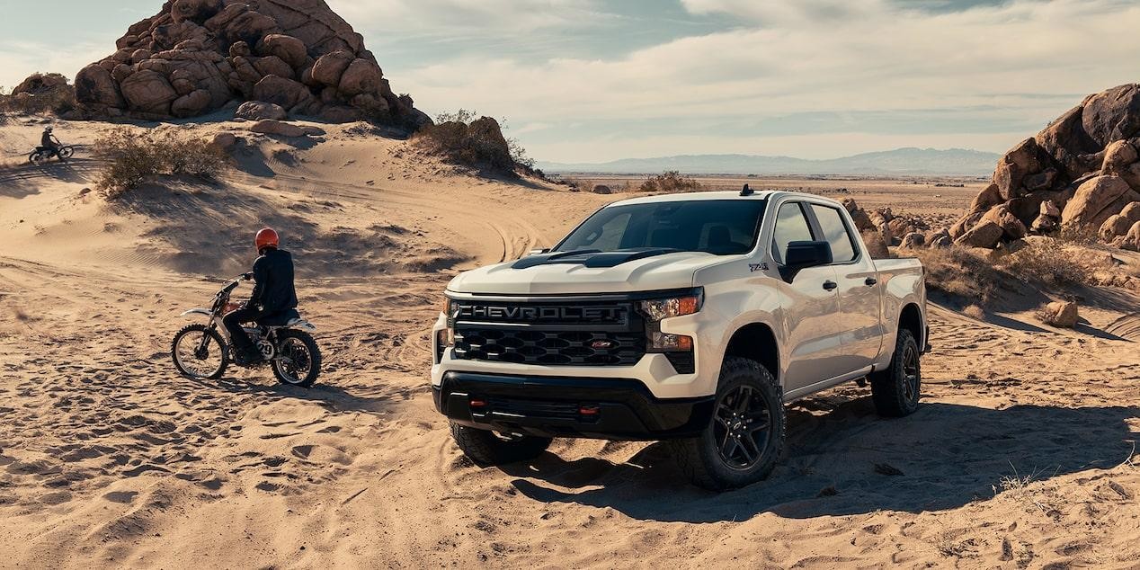 White 2022 Chevy Silverado 1500 Parked