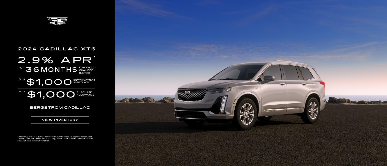 2024 Cadillac XT6 2.9% APR for 36months plus $1,000 purchase allowance