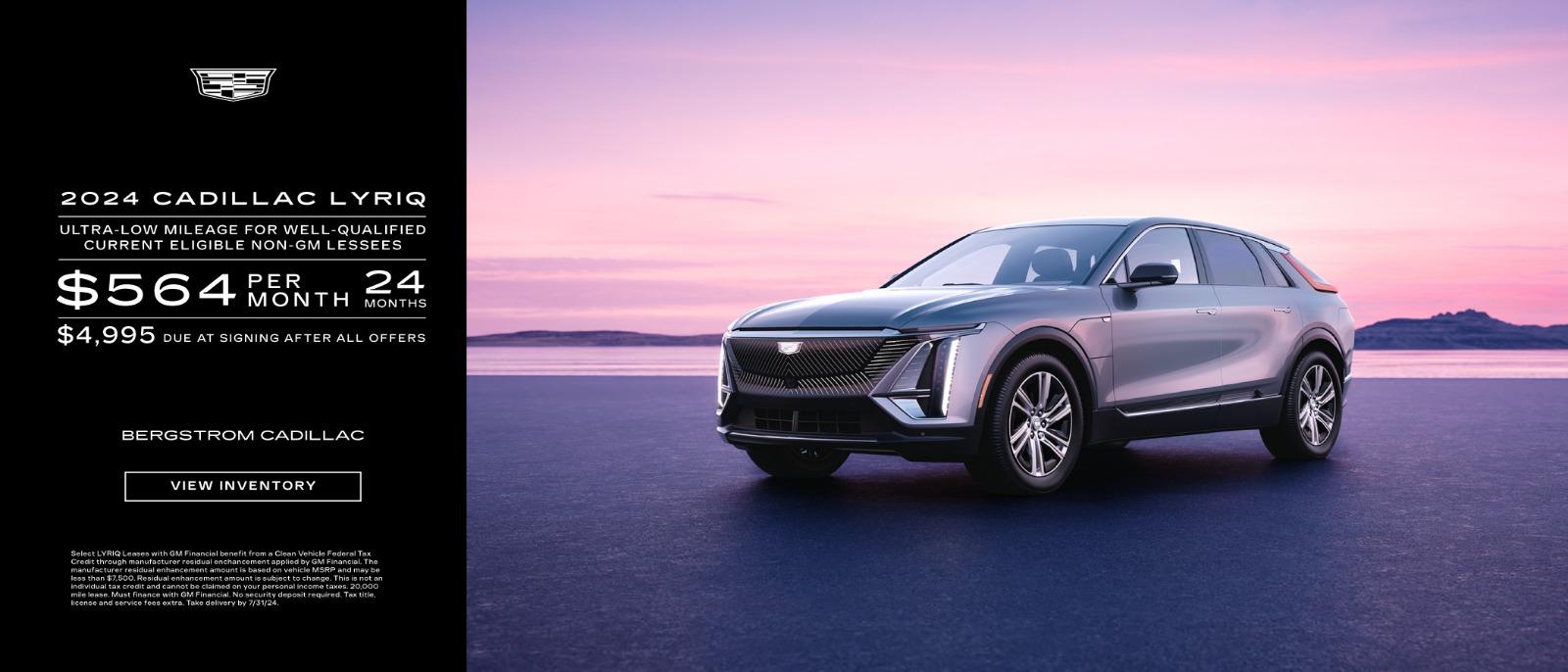 2024 Cadillac Lyriq AWD lease for $564 for 24 months