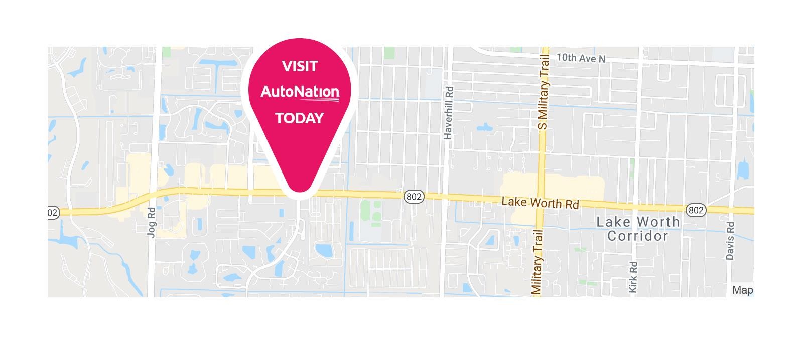 Street map of Autonation Chevrolet Greenacres