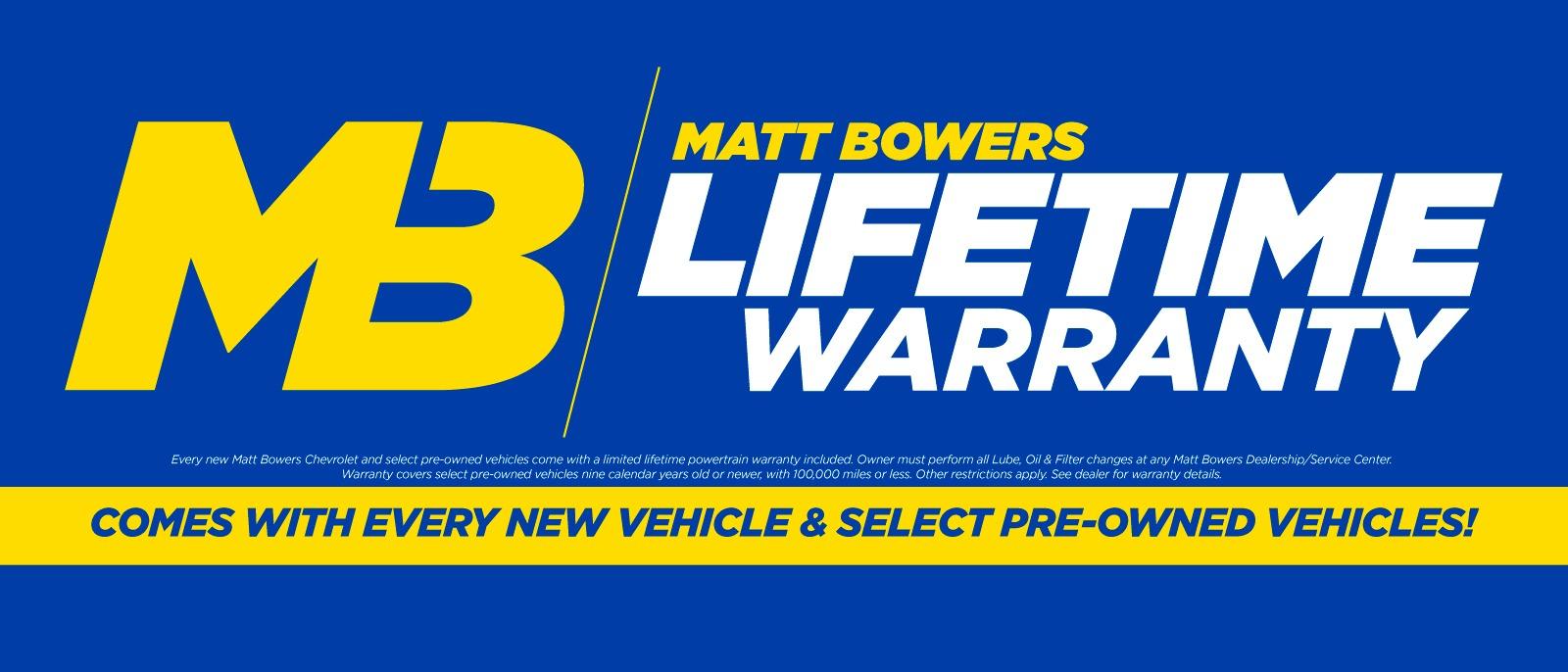Matt Bowers Lifetime Warranty