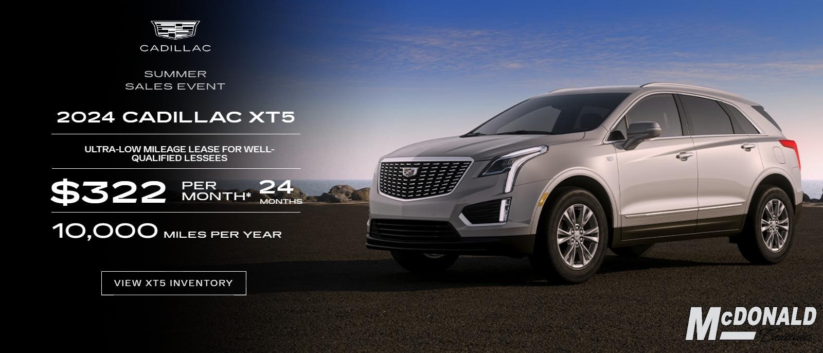 Cadillac Lease Offer 2024 CADILLAC XT5 $322 24 Months