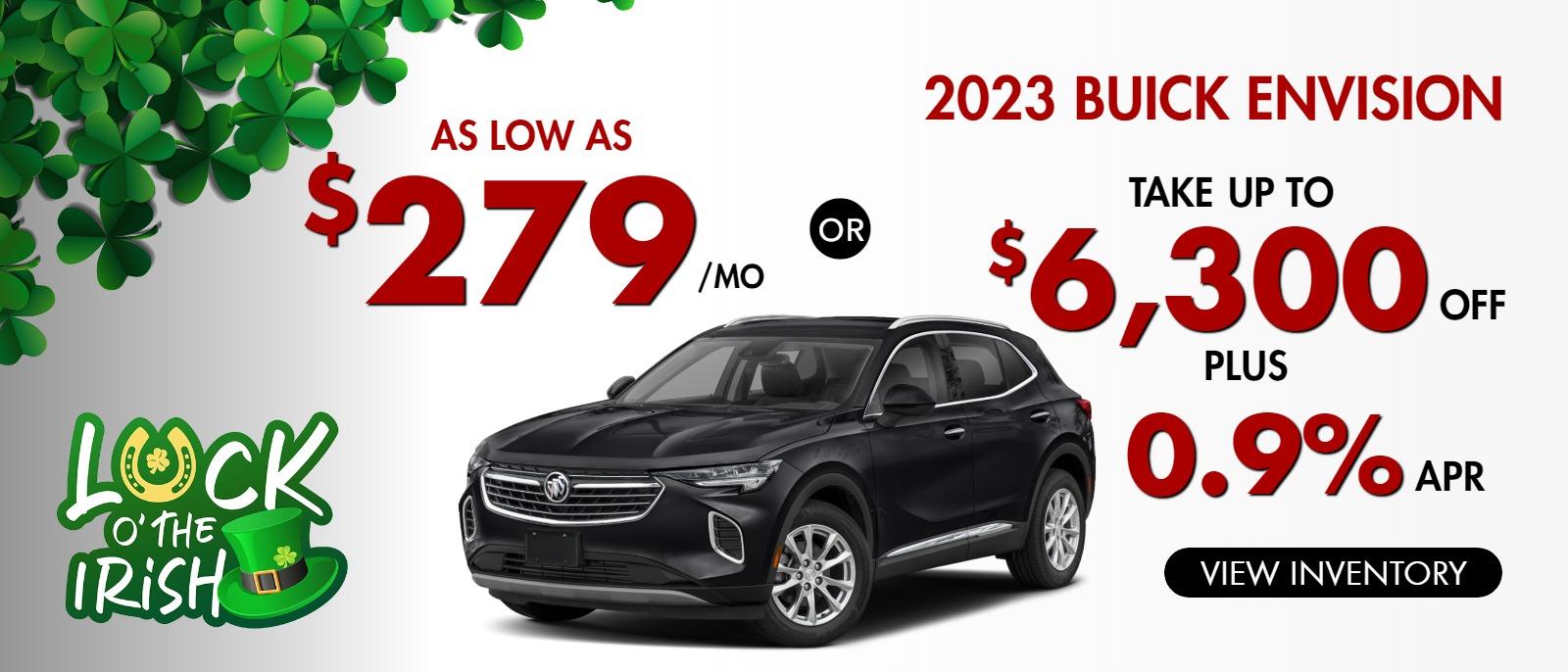 2023 Envision
Stock B4707

take up to $6300 OFF 

OR AS LOW AS
$279/mo
PLUS
0.9% finance