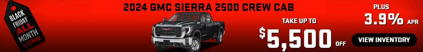 2024 Sierra 2500 CREW Cab
Stock G4053


Take up to $5500 OFF
PLUS 3.9%