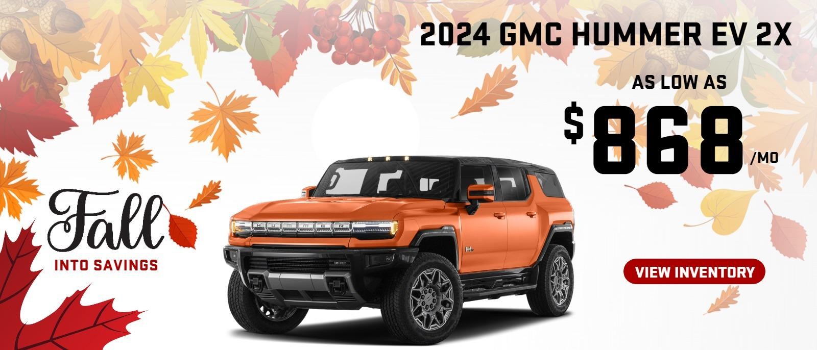 2024 GMC Hummer EV 2X
Stock GA3940

OR AS LOW AS $868/mo