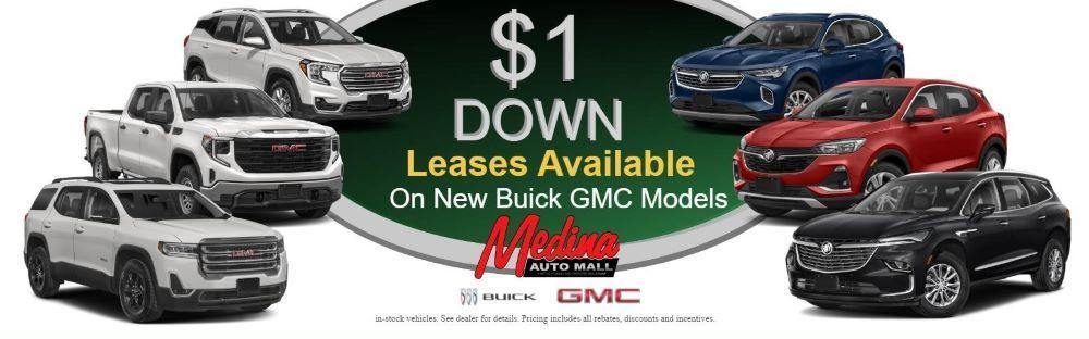 $1 down leases available on new Buick and GMC models 