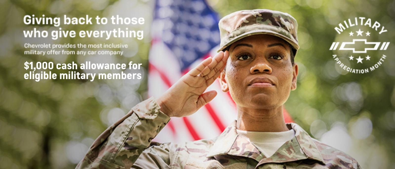 $1,000 cash allowance for eligible military members