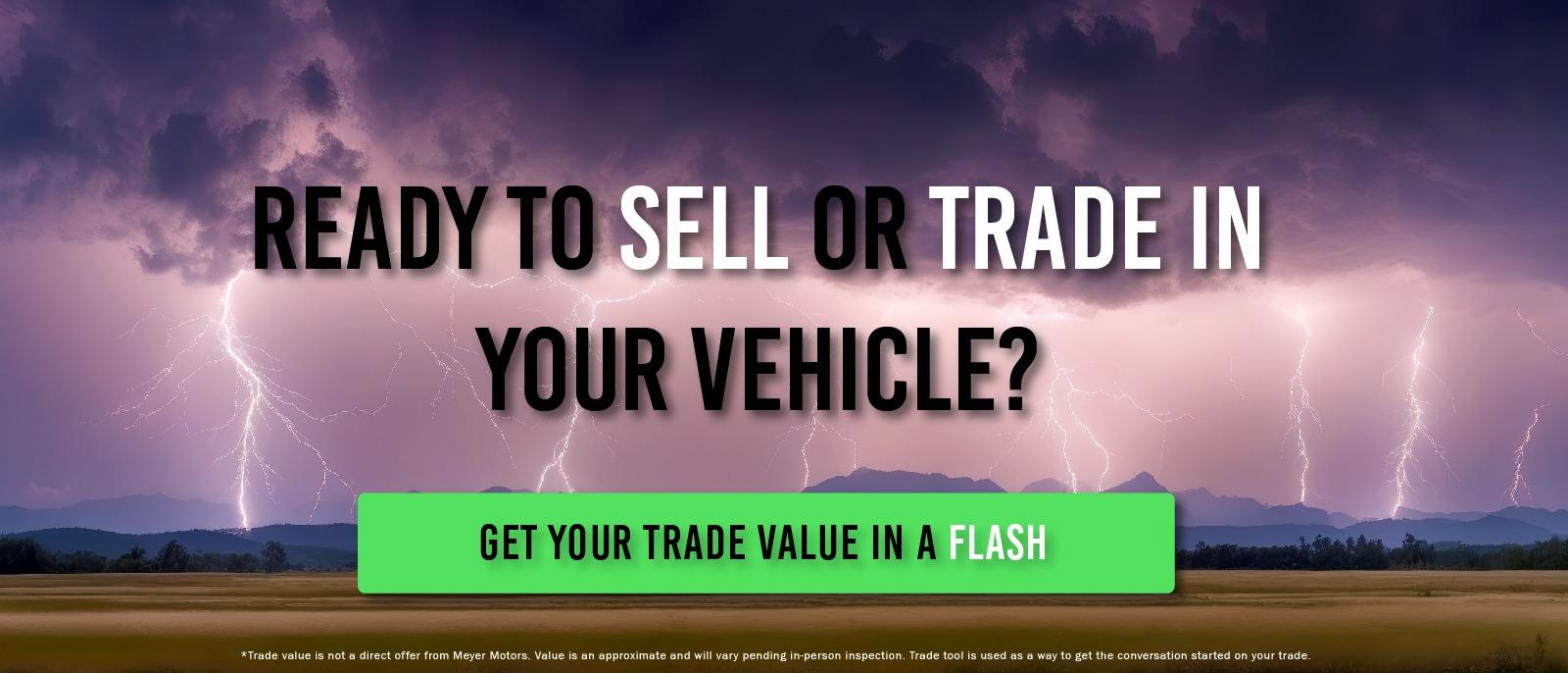 Ready to sell or trade in your vehicle?
Click here for a 10 second vehicle value*