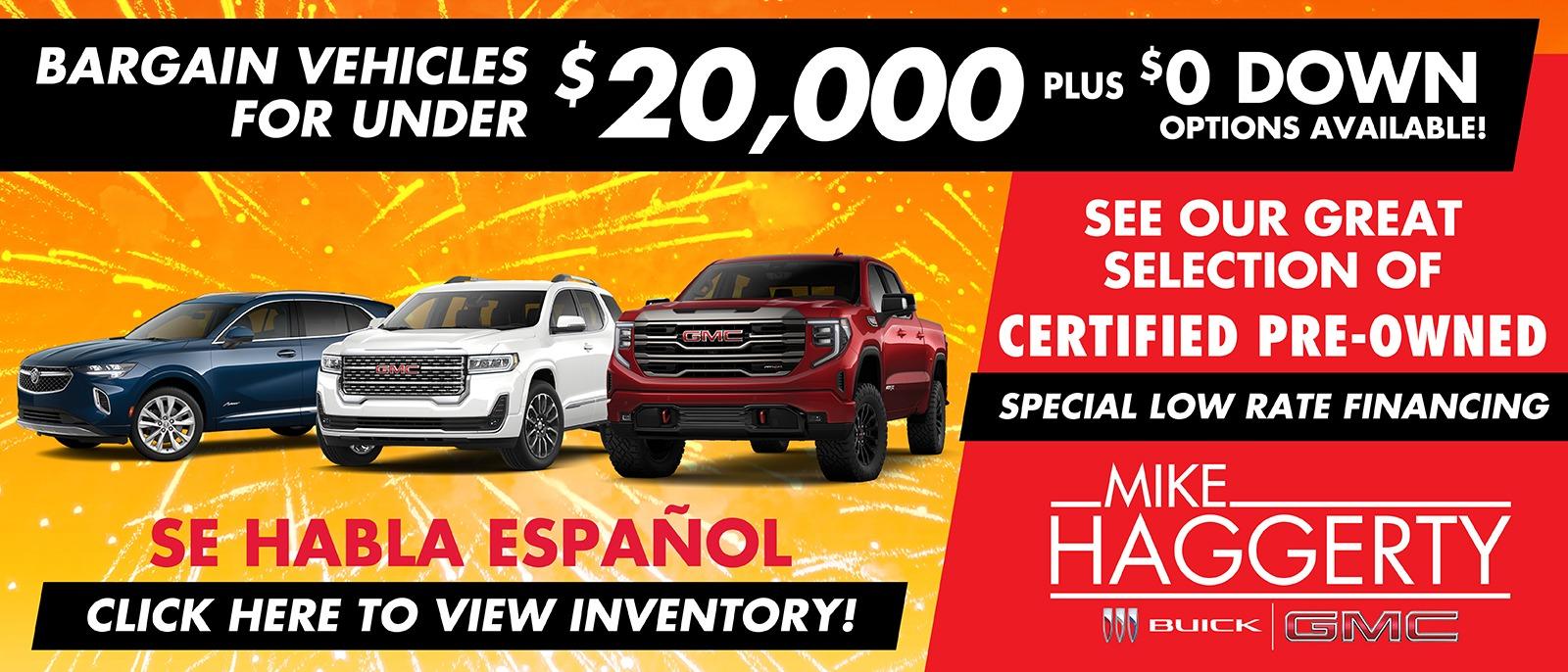 Bargain Vehicles for Under $20,000 | Mike Haggerty Buick GMC