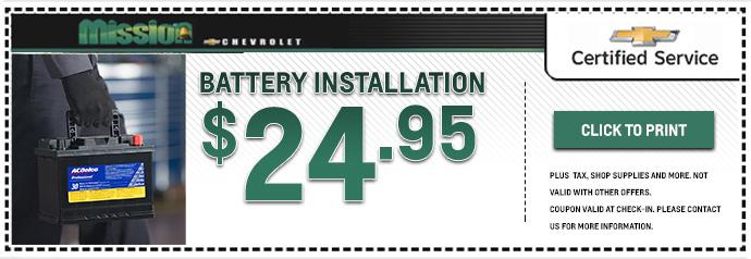 Chevrolet Battery Installation Service Special El Paso Tx 2979