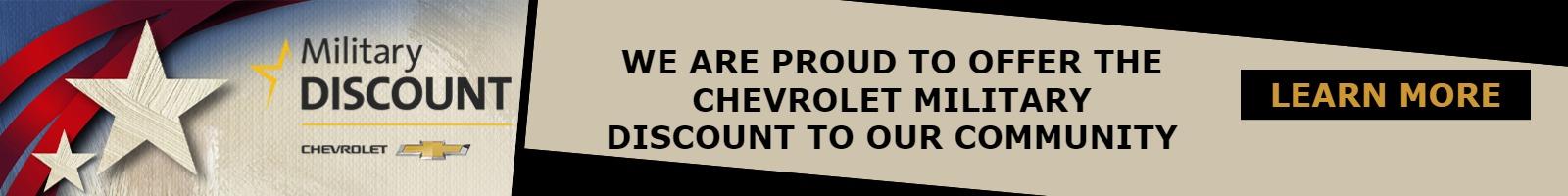 MY Chevrolet is proud to offer our veterans discounts all month long