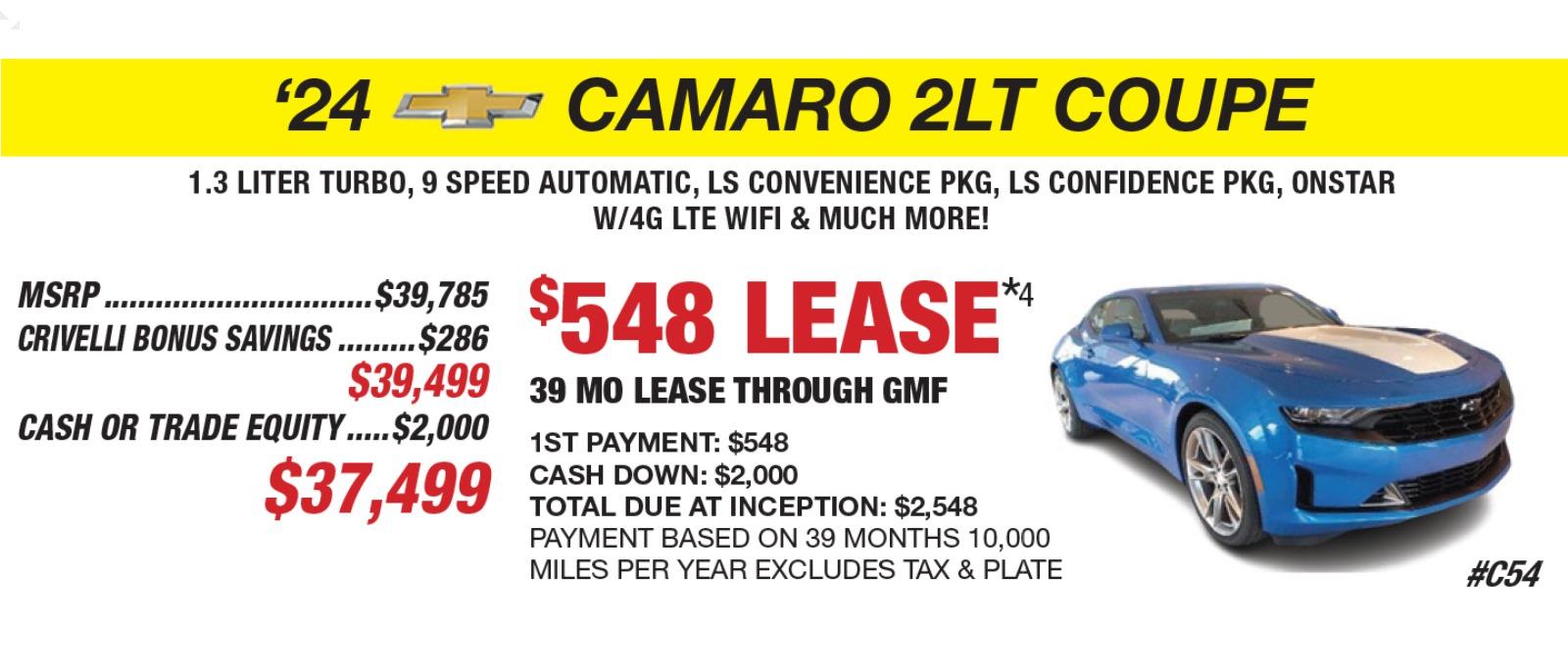 2024 Camaro 2LT Coupe Lease Offer