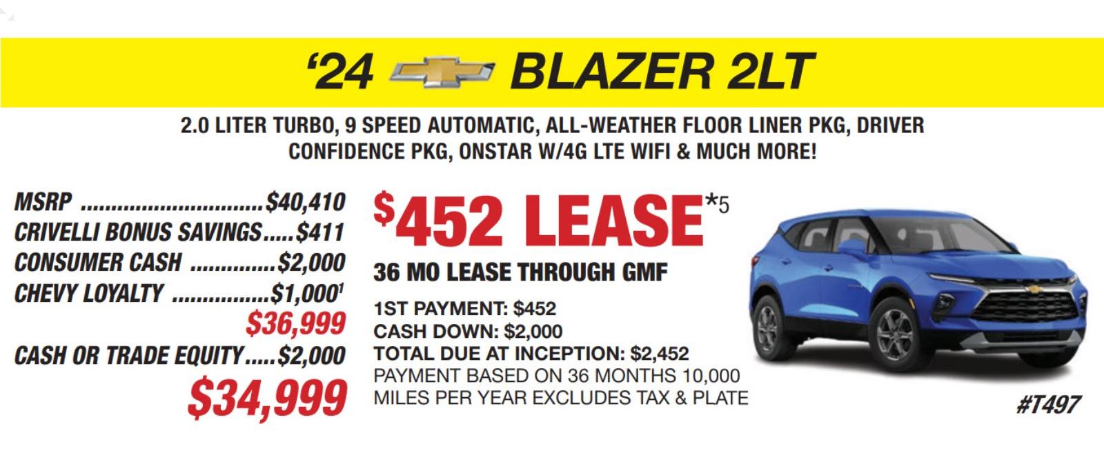 2024 Blazer 2LT Lease offer